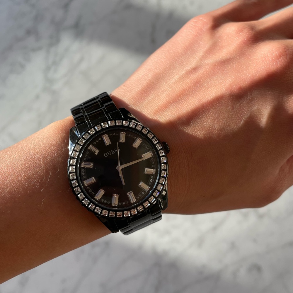 Guess Black Sparkler Watch Flawless Condition